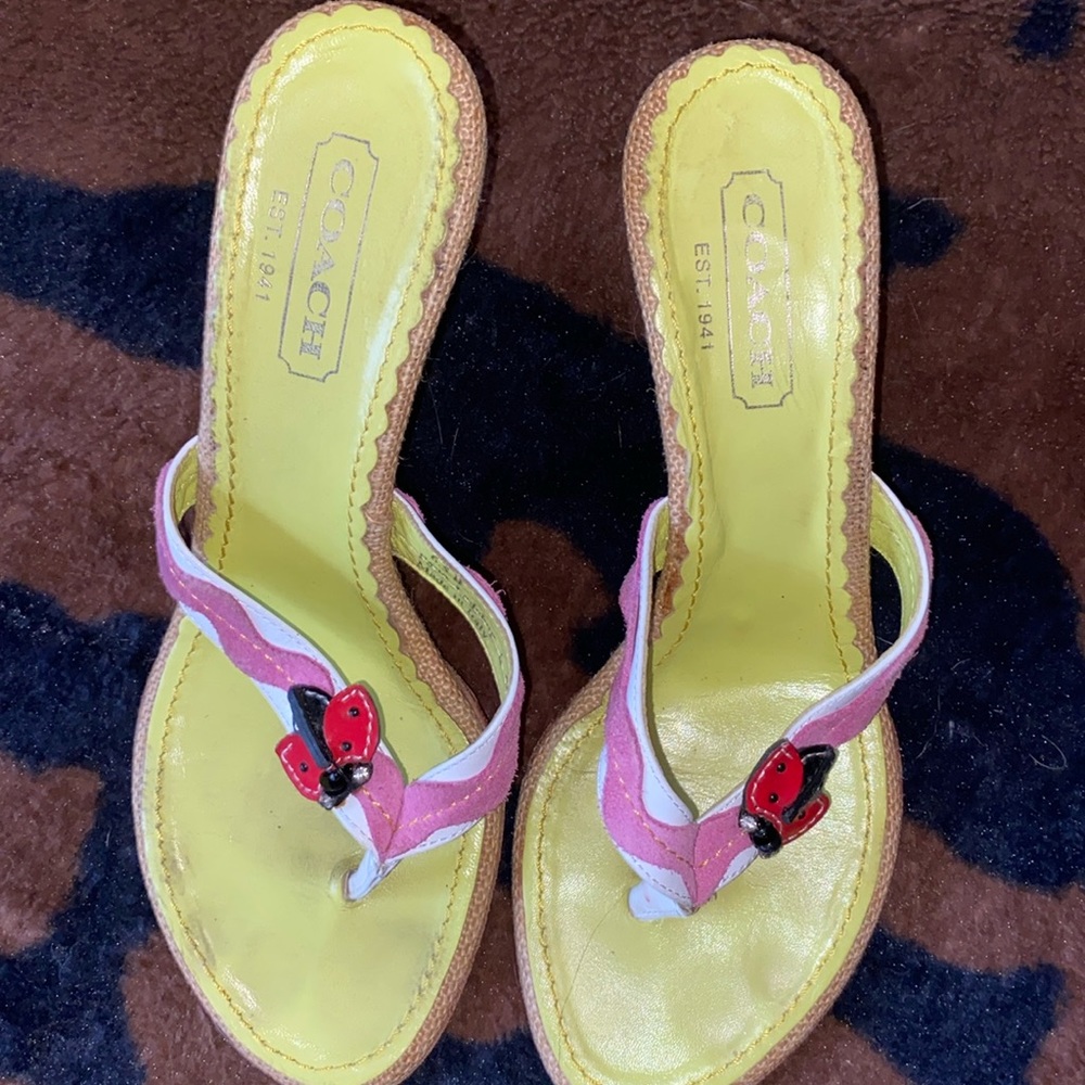Coach Ladybug Wedged Sandals